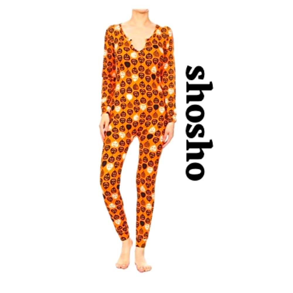 SHOSHO Two-Piece Halloween Onesie PJ’s /Costume & Matching Headband Women’s Sz L